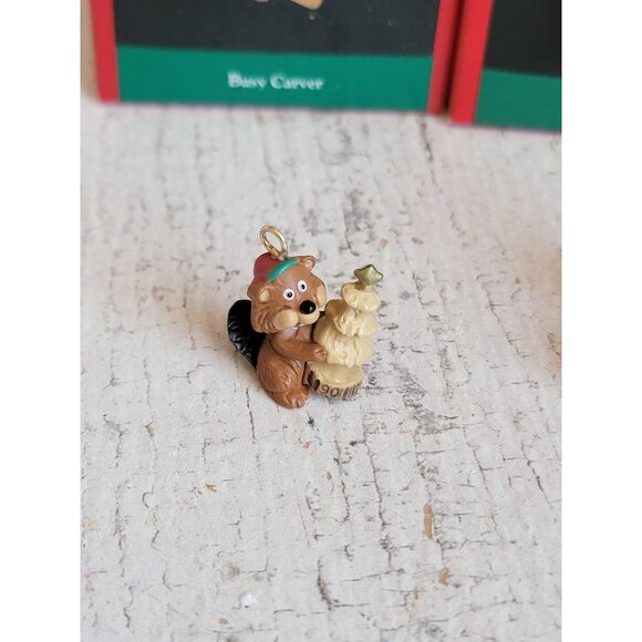 Hallmark otter beaver miniature ornament Xmas set sea - Picture 2 of 6